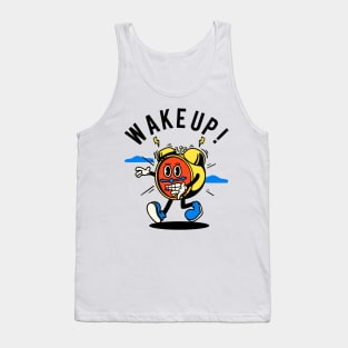 Wake Up Vintage Clock Illustration Tank Top